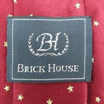 ブリックハウス ブランド ネクタイ ドット 星柄 小紋柄 シルク メンズ ワインレッド BRICK HOUSE_画像4