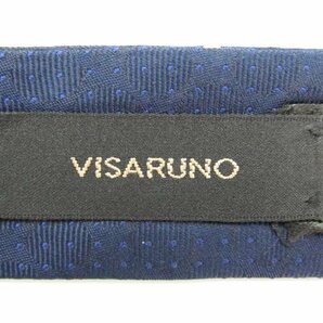 【良品】 ビサルノ Visaruno ヴィサルノ ドット柄 シルク 小紋柄 メンズ ネクタイ ネイビーの画像4