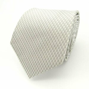 [ superior article ] Benetton BENETTON plain solid silk fine pattern pattern men's necktie white 