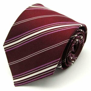  Person's brand necktie stripe pattern ivy stripe silk men's wine red PERSONS