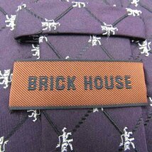 ブリックハウス ブランドネクタイ チェック柄 格子柄 小紋柄 シルク メンズ ネイビー BRICK HOUSE_画像4