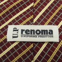 レノマ ブランドネクタイ チェック柄 格子柄 シルク 日本製 メンズ ワインレッド renoma_画像4