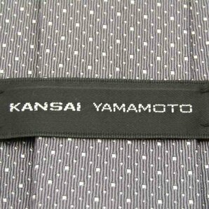 ヤマモトカンサイ ブランド ネクタイ シルク ドット柄 チェック柄 格子柄 メンズ グレー KANSAI(山本寛斎)の画像4