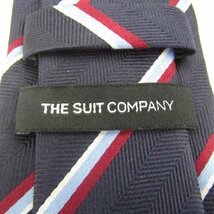 スーツカンパニー ブランドネクタイ ストライプ柄 アイビーストライプ シルク メンズ ネイビー THE SUIT COMPANY_画像4