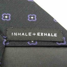 インヘイルエクスヘイル ブランドネクタイ 花柄 小紋柄 シルク 日本製 メンズ ブラック INHALE EXHALE_画像4