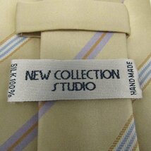 ニューコレクションスタジオ ブランド ネクタイ シルク ストライプ柄 ハンドメイド メンズ イエロー NEW COLLECTION STUDIO_画像4