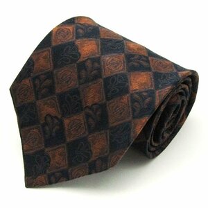 Renoma brand necktie check pattern .. pattern peiz Lee silk men's Brown renoma