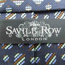 サビルロウ ブランドネクタイ 格子柄 ドット パネル柄 シルク 日本製 メンズ ネイビー Savile Row_画像4