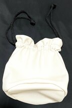 新品同様 極美品 MARY QUANT マリークワント 巾着バッグ ハンドバッグ ホワイト 白 アイコン ロゴ マーク_画像3