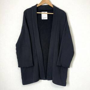 日本製★VOTE MAKE NEW CLOTHES ヴォート メイク ニュー クローズ★カーディガン 羽織 アウター スウェット コットン 黒 メンズ M/DD7028