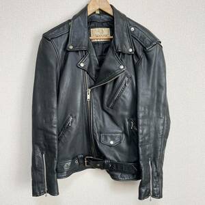 80s 90s ビンテージ★Jagon biker jacket★ ラム シープスキン 本革 ダブル ライダース ジャケット 革ジャン バイカー ロック ブラック L