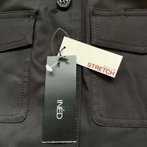 ★INED イネド★フランドル ジャケット シャツ ストレッチ 上着 ボタン 七分袖 日本製 新品 レディース ブラック サイズ2 /TT7072_画像7