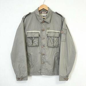 ★ABERCROMBIE&FITCH アバクロンビー&フィッチ★ミリタリー ジャケット ブルゾン 上着 アウター コットン ロゴ グレー メンズ M/DD7087