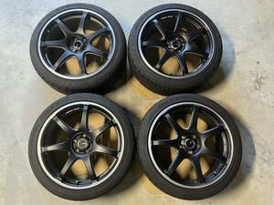 美品 使用頻度ほぼ無し 4本セット ENKEI TUNING AME SC38 18inch 8.0J inset48 pdc100 NITTO NT555 G2 225/40R18 92Y XL 86 BRZ