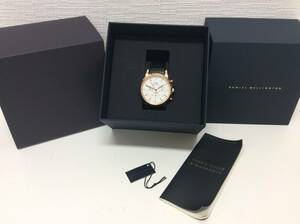 ■1226　Daniel Wellington ダニエルウェリントン 腕時計 クオーツ 稼働 リューズ〇 デイト〇 箱付