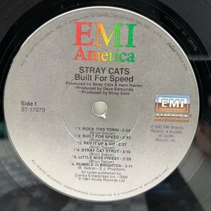 美盤!! USオリジナル STRAY CATS Built For Speed ('82 EMI America) MASTERED BY CAPITOL刻印 初の米国進出アルバム ネオロカ名盤 米 LPの画像3