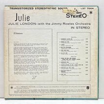 極美盤!! 初版 黒ツヤ 深溝 USオリジ JULIE LONDON Julie ('58 Liberty LST 7004) w/ JIMMY ROWLES ジュリー・ロンドン 米 初回プレス_画像2