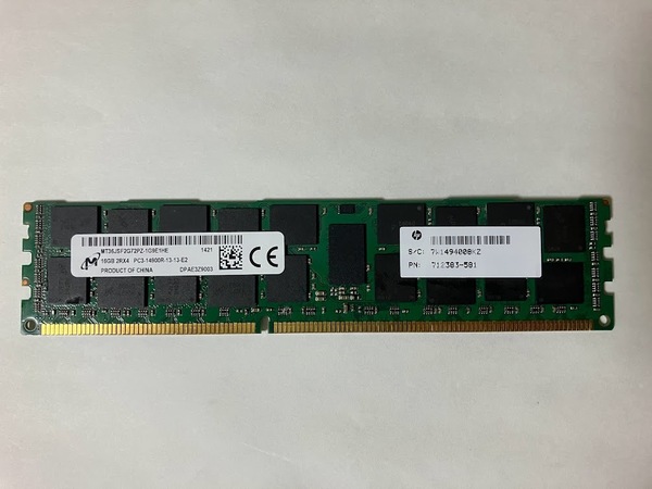 16GB DDR3-1866 PC3-14900R Registered RDIMM 2Rx4 MT36JSF2G72PZ-1G9E1HF (712383-581) 