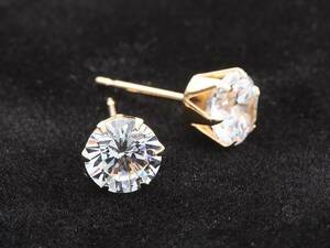 ★☆輝きの的☆★K18イエローゴールド6mmダイヤモンドピアス2.28ct ペア高級※※☆純正18金 イエローゴールドピアス