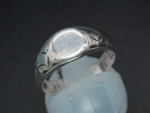 【180】13号 銀刻印 印台デザイン リング silver シルバー 指輪 レトロ TIA