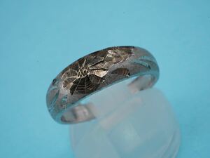 【489】13号 純銀 レトロ ヴィンテージ 切子 リング シルバー silver 指輪 シルバー特有の黒ずみあり TIA