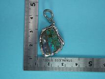 【543】SILVER シルバー ボルダーオパール 6.93ct ダイヤモンド 0.16ct ネックレストップ ペンダントトップ TIA_画像5