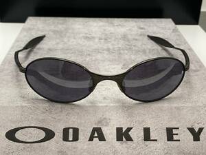 90s★OAKLEYオークリーE-WIREイーワイヤー Darkマットダークグレー黒ブラック/Black Iridium VINTAGEサングラスUSA製 ビンテージ ケース付