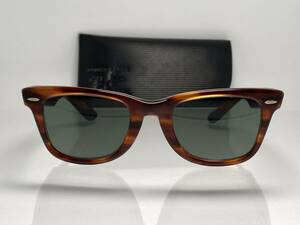 ケース付★70s★B&L RAY-BANボシュロムレイバンWAYFARERウェイファーラー 茶色べっ甲トータス/G-15 飾り鋲ロゴなし VINTAGEサングラスUSA製