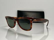 ケース付★70s★B&L RAY-BANボシュロムレイバンWAYFARERウェイファーラー 茶色べっ甲トータス/G-15 飾り鋲ロゴなし VINTAGEサングラスUSA製_画像4