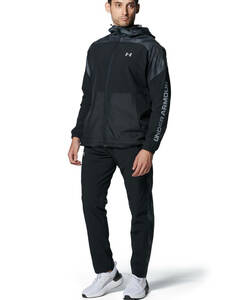 UNDER ARMOUR■アンダーアーマー〔L〕3.0万 トリコット ラインドウーブンジャケット パンツ 上下 セット STORM 撥水 ストレッチ 23'秋冬