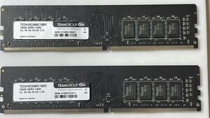 Team TED416G2400C16BK 16GB DDR4 2枚計32GB メモリ 