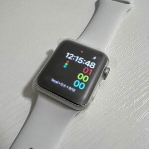 Apple Watch series 3 38mm silver aluminum sport band white アップル