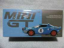 未開封新品 MINI GT 504 Lancia Stratos HF #4 1979 Rally MonteCario Winner 左ハンドル_画像1