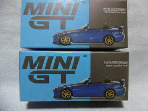 未開封新品 MINI GT 493 Honda S2000 Mugen Monte Carlo Blue Pearl 左右ハンドル 2台組