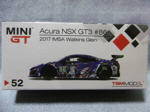 未開封新品 MINI GT 52 Acura NSX GT3 #86 2017 IMSA Watkins Glen 左ハンドル