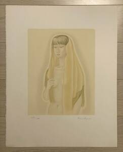 栗原喜依子 「裸婦」 127/180　直筆サイン　リトグラフ　版画