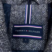 トミーヒルフィガー【最高級の品格】TOMMY HILFIGER チェスターコート　ロングコート　ヘリンボーン　グレー　ウール　L_画像4