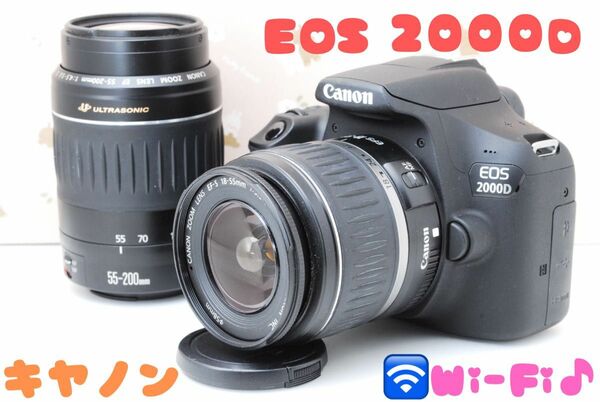 希少★美品海外モデル★Canon EOS 2000D（X90）★Wi-Fi搭載♪高性能デジタル一眼レフカメラ★