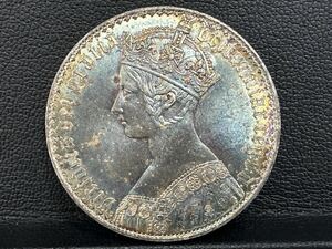 37 ※希少レア※ 外国銀貨　古銭　1847年　イギリスヴィクトリア女王　ゴチッククラウン銀貨　総重量約28.32g 直径約39.1㎜