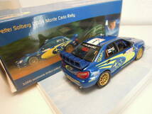 特注　スバル　インプレッサ　WRC　（青）モンテカルロラリー　２００４年　フィギュア　１/４３　ソルベルグ、ミルズ_画像5