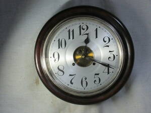 柱時計　12インチ銀色文字盤　エンジェル印　丸型　古時計　完動品
