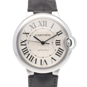  Cartier K18WG wristwatch ba long blue 18 gold K18 white gold leather black used limit price cut festival 22-OF