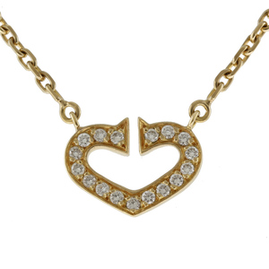  Cartier C Heart necklace 18 gold K18 yellow gold diamond lady's CARTIER used beautiful goods 