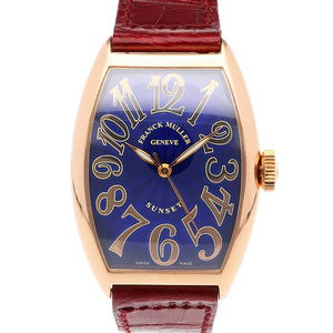  Franck Muller tonneau car Beck s Sunset wristwatch clock 18 gold K18 5850SC self-winding watch unisex 1 year guarantee FRANCK MULLER used 