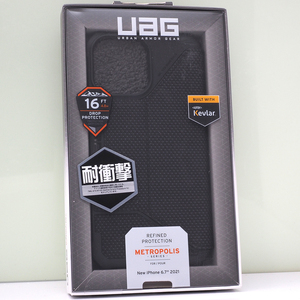 iPhone 13 Pro Max (6.7)用 URBAN ARMOR GEAR (UAG) 米軍MIL規格クリア 耐衝撃ケース 手帳型ケース METROPOLIS ケブラーブラック 未開封品