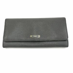 Fendi Fendi 8m0251 Континентальный кошелек Bi -Fold Wallet Grey Curf Кожа Бесплатная доставка