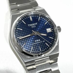 未使用 TISSOT ティソ PRX 35mm パワーマティック80 T137.207.11.041.00 腕時計 自動巻き ブルー文字盤 シースルーバック 箱保コマ付き