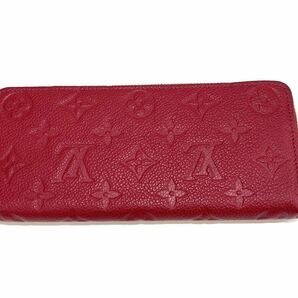 美品 LOUIS VUITTON ルイヴィトン ポルトフォイユ・クレマンス M60169 モノグラムアンプラント 長財布 レッド 箱袋付き 送料無料の画像1