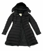 国内正規品 MONCLER モンクレール FLAMMETTEフラメッテ ダウンコート A20934993105 54155 サイズ0レディース ブラック フード付き_画像2