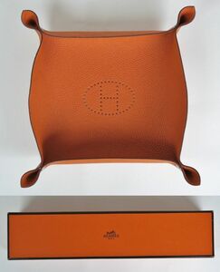 HERMES エルメス ヴィド ポッシュ □H 刻印 レザー トレイ b7321